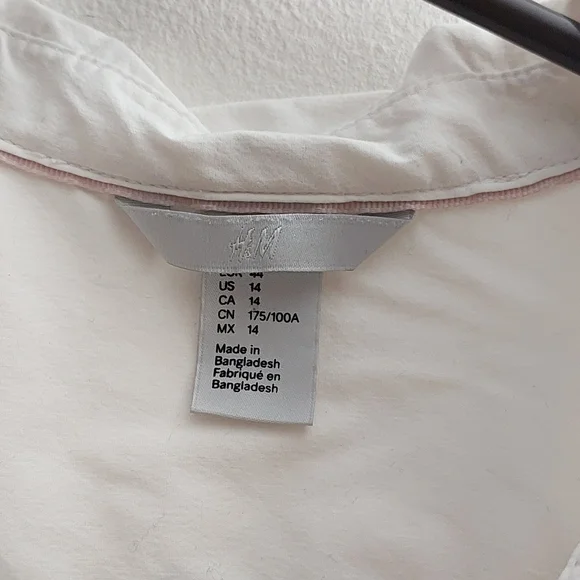 Cotton White Button Up Shirt Size 14 - Picture 8 of 8